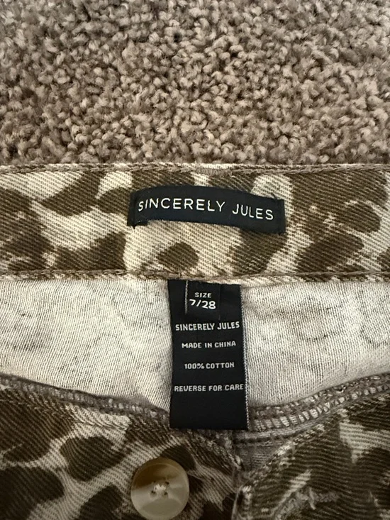 Sincerely Jules Olive & Cream Leopard Print Pants - Picture 2 of 2